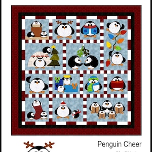 FCP-036 Penguin Cheer (Digital Pattern) *a fusible applique quilt pattern