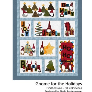 FCP-057 Gnome for the Holidays (Printed Pattern) *a fusible applique quilt pattern