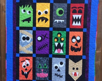 FCP-051 Monster Mash Up (Digital Pattern) *a fusible applique quilt pattern