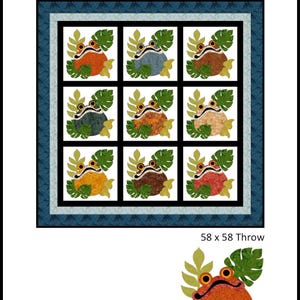 FCP-054 Toadly Froggy (Digital Pattern) *a fusible applique quilt pattern