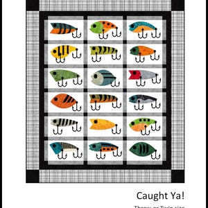 FCP-049 Caught Ya! (Digital Pattern) *a fusible applique quilt pattern