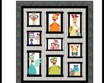 FCP-165 Mother's Cluckers (Digital Pattern) a fusible applique pattern