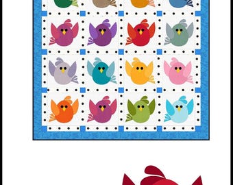 FCP-138 Tonie's Tweets (Digital Pattern) *a fusible applique quilt pattern