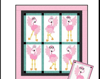 FCP-166 Lass' uns Flamingle machen! (Digital Pattern) eine aufbügelbares Applikationsmuster