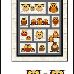 FCP-103 Whoo 2 (Digital Pattern) *a fusible applique quilt pattern