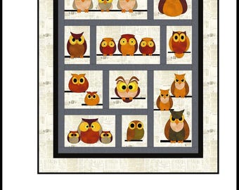 FCP-103 Whoo 2 (Digital Pattern) *a fusible applique quilt pattern