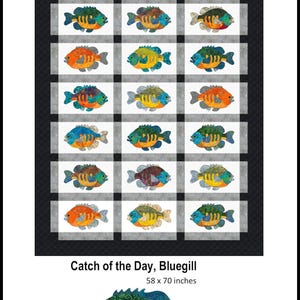 FCP-078 Catch of the Day, Bluegill (Digital Pattern) *a fusible applique quilt pattern