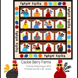 FCP-034 Cackle Berry Farm (Digital Pattern) *a fusible applique quilt pattern