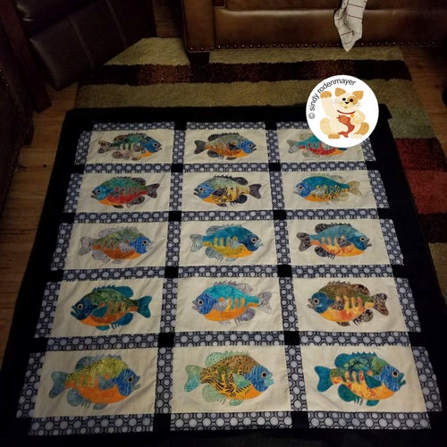 Catch of the Day TROUT quilt Pattern BY Fatcat Patterns Etsy
