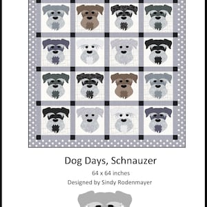 FCP-079 Dog Days, Schnauzer (Digital Pattern) *a fusible applique quilt pattern