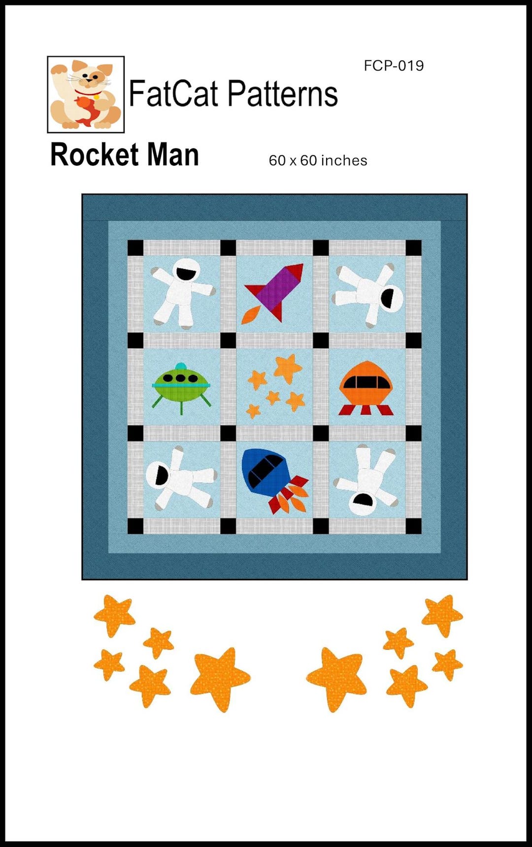 Rocket Man Pattern FCP-019 Rocket Man (digital Pattern) *a Fusible Applique Quilt Pattern ...