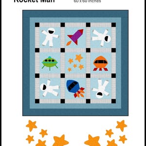 FCP-019 Rocket man (Digital Pattern) *a fusible applique quilt pattern