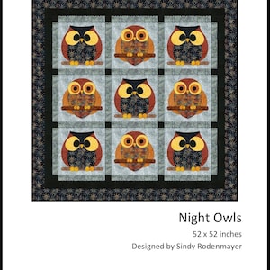 FCP-068 Night Owls (Digital Pattern) *a fusible applique quilt pattern
