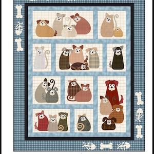 FCP-097 Purrs and Gurrs (Digital Pattern) *a fusible applique quilt pattern
