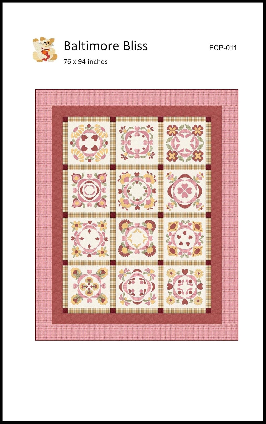Cod Pattern Bliss FCP-011 Baltimore Bliss (digital Pattern) a Fusible Applique Pattern ...