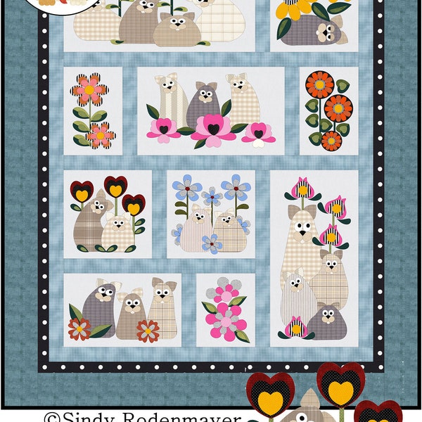 FCP-099 Purr-Tastic (Digital Pattern) *a fusible applique quilt pattern