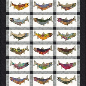 FCP-074 Catch of the Day, Trout (Digital Pattern) *a fusible applique quilt pattern