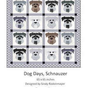 FCP-079 Dog Days, Schnauzer (Printed Pattern) *a fusible applique quilt pattern
