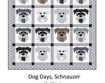 FCP-079 Dog Days, Schnauzer (Printed Pattern) *a fusible applique quilt pattern