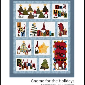 FCP-057 Gnome for the Holidays (Digital Pattern) *a fusible applique quilt pattern