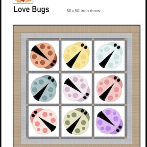 FCP-164 Love Bugs (Digital Pattern) a fusible applique pattern