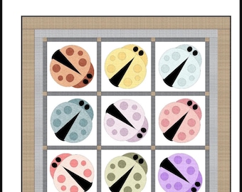 FCP-164 Love Bugs (Digital Pattern) a fusible applique pattern