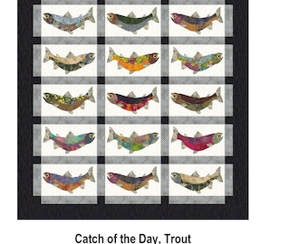 FCP-074 Catch of the Day, Trout (Printed Pattern) *a fusible applique quilt pattern