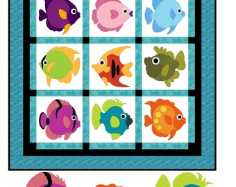FCP-025 Wonderfully Fishy *Digital Pattern* a fusible applique pattern