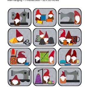 FCP-121 Sew Gnomey (Printed Pattern) *a fusible applique quilt pattern