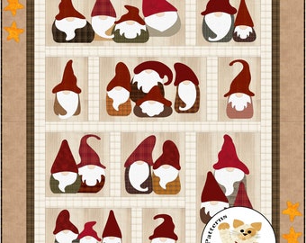 FCP-098 Here We Gnome Again (Digital Pattern) *a fusible applique quilt pattern