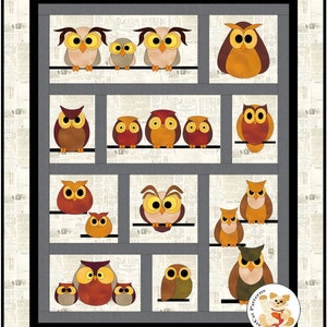 FCP-103 Whoo 2 (Digital Pattern) *a fusible applique quilt pattern