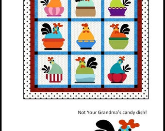 FCP-136 Sitting Pretty (Digital Pattern) *a fusible applique quilt pattern