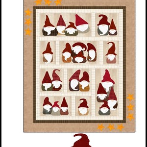 FCP-098 Here We Gnome Again (Digital Pattern) *a fusible applique quilt pattern