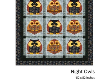 FCP-068 Night Owls (Printed Pattern) *a fusible applique quilt pattern
