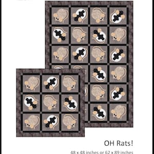 FCP-090 Oh Rats!  (Digital Pattern) *a fusible applique quilt pattern