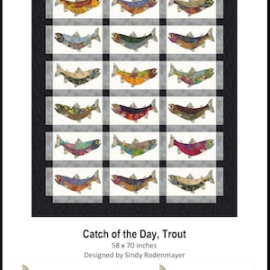 FCP-074 Catch of the Day, Trout (Digital Pattern) *a fusible applique quilt pattern