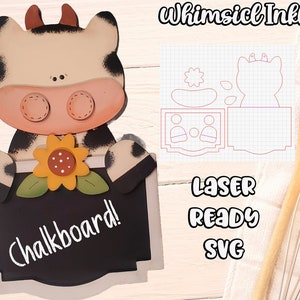 Cow Chalkboard Laser SVG| Cow Sign SVG| Laser Cut Cow| Glow forge| Farmhouse SVG| Glowforge Farm
