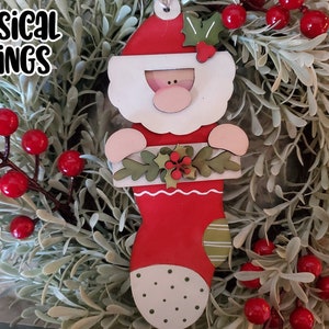 Stocking Claus Ornament SVG| Santa Claus SVG| Laser Cut Santa Ornament| Glow forge| Ornament SVG