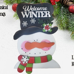 Welcome Winter Snowman Sign SVG |Laser Ready Snowman| Glow forge Snowman Sign| Snowman SVG