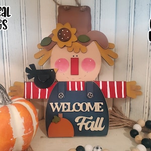 Welcome Fall Scarecrow Sign SVG| Harvest Sign SVG| Laser Cut Scarecrow| Glow forge| Harvest SVG| Glowforge Fall