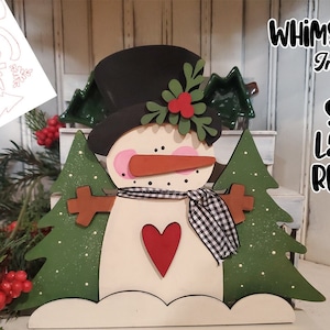 Freezing Freddy Standup Snowman Snowman SVG| Laser Cut Snowman | Glow forge| Shelf Sitter Snowman SVG