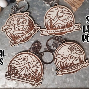 Colección Mountain Bound SVG/Vaca SVG/Llavero cortado con láser/Forja brillante/SVG magnético/Llavero de aventura
