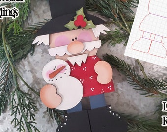 Snowman Nutcracker Laser SVG Ornament SVG| Laser Cut Nutcracker Ornament| Glowforge| Ornament SVG