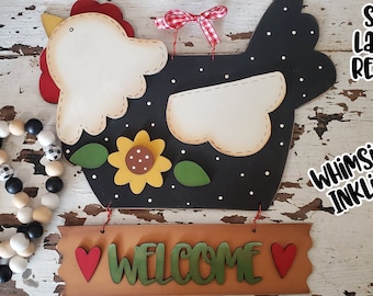 Sunflower Chicken Welcome Sign SVG| Chicken SVG| Laser Cut Chicken| Glow forge| Chicken Sign SVG|