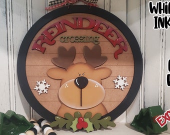 Rentier überqueren SVG | Laser geschnittene Rentierverzierung | Glow forge|Weihnachtsverzierung SVG