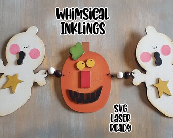 Spookachtige Halloween-slinger-SVG| Halloween-lase-SVG| Lasergesneden Halloween| Gloed smeedt Halloween| Halloween-gors laser-svg
