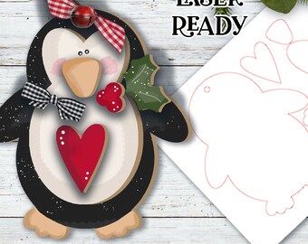 Enfeite de pinguim pequeno SVG | Enfeite de pinguim cortado a laser | Forja brilhante | Pinguim a laser SVG
