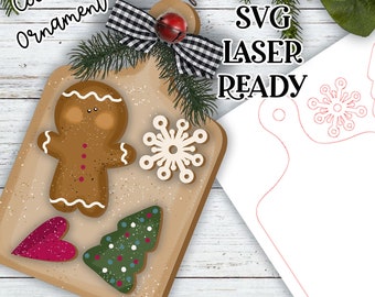 Christmas Cookie  Ornament SVG| Christmas SVG| Laser Cut Christmas Gingerbread| Glow forge| Ornament SVG
