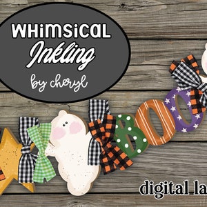 May include: A Halloween-themed digital laser cut file featuring the word "BOO" with decorative elements. Includes a ghost, star, and bows in orange, black, green, and purple. The text "SVG LASER READY digital laser cut file" is also present.