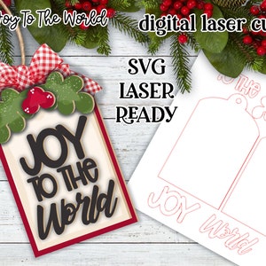Joy To The World Ornament |Laser Ready Ornament| Glow forge Farmhouse Ornament|